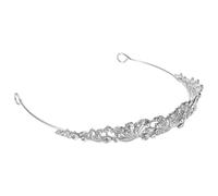 CALLARON Couronne de Mariée Argentée en Alliage Strass Étincelants, Tiare Légère pour Adulte, Accessoire Cheveux pour Mariage, Anniversaire et Séance Photo, Diadème Princesse Élégant