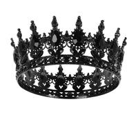 CALLARON Couronne Médiévale Baroque Noire pour Mariée Accessoire Coiffure Vintage Anniversaire Fête Femme Élégante