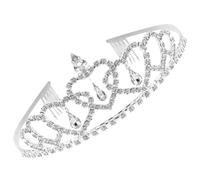 CALLARON Couronne pour la mariée cristaux Couronne de mariage pour mariage anniversaire princesse de princesse garland noel casque de la alliage Silver