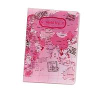 CALLARON Couverture De Passeport avec Design Carte du Monde pour Documents De Voyage Et Cartes Rose