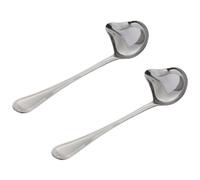 CALLARON Cuillères à Bec de Canard en Acier Inoxydable Argenté, Surface Lisse et Manche Confortable, Lot de 2 Pièces pour Ustensiles Cuisine Pratiques et Professionnelles