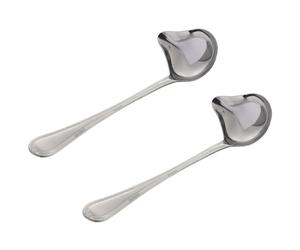 CALLARON Cuillères à Bec de Canard en Acier Inoxydable Argenté, Surface Lisse et Manche Confortable, Lot de 2 Pièces pour Ustensiles Cuisine Pratiques et Professionnelles