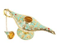 CALLARON Décoration Centre de Table Lampe Vintage en Métal Vert Clair Sculptée, Éclairage Décoratif pour Fête et Intérieur, Ornement Artisanal Inspiré des Contes pour Mariage et Soirée