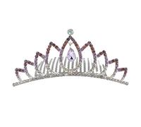 CALLARON Décoration de gâteau de couronne Accessoire cheveux de demoiselle d'honneur peigne de couronne de mariage couronne de la mariée peigne à cheveux décoratif alliage Lavender