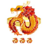 CALLARON Décoration de Table Lot de 4 Forme Dragon en Alliage Porte-Serviettes Élégant et Polyvalent pour Rassemblements Familiaux
