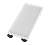 CALLARON Déplace-Plantes en Pot rectangulaire Blanc en ABS et PP avec Roues 360°, mobilité omnidirectionnelle, Usage intérieur et extérieur sous Meuble