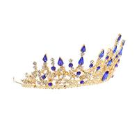 CALLARON Diadème Baroque Couronnes Coiffe Pour Mariée Couronne Pour Filles Mariage Mariée Femmes De Mariée À Royal Coiffes Coiffes Style Baroque Coiffe Décorations Les Strass Bleu