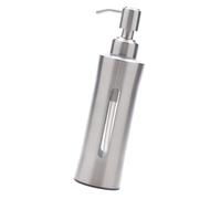 CALLARON Dispositif de Distribution de Savon Acier Inoxydable Bouteille de Savon Liquide pour Salle de Bain et Cuisine Pompe Manuelle Design Tournant Facile à Remplir et Nettoyer Argent