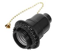 CALLARON Douille E27 Interrupteur à Tirette en Bakélite Noire 7.2 X 7.2 X 7.2 CM pour Lampe de Table et Lampadaire Compatible Ampoules Courantes Usage Intérieur