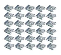 CALLARON Écrous en U Zinc Bleu-blanc 50 Pièces, Clips à Ressort U en Acier au Manganèse N°4 pour Garniture Intérieure Automobile, Fixation Moto et Accessoires Motocross, Maintien Câbles