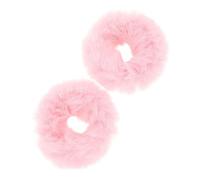 CALLARON Élastiques à Cheveux Accessoires Cheveux Rose en Fausse Fourrure 2pcs Doux et Confortable, Bandeaux Élastiques pour Queue de Cheval pour Coiffure et Vocation