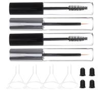CALLARON Ensemble 12 Pcs Tubes Transparents Vides 10 Ml pour Mascara et Eyeliner Entonnoirs, Bouchons Noir et Blanc Inclus, Pipettes de Transfert Souples, pour Maquillage Couleur Aléatoire