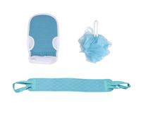 CALLARON Ensemble de 3 Serviettes de Bain Exfoliantes Double Face en Tissu Confortable pour Gommage du Dos Épaules, pour Nettoyage Corporel Quotidien