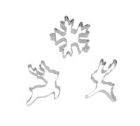 CALLARON Ensemble de 6 Emporte-pièces à Biscuits en Acier Inoxydable Thème Noël Formes Flocon de Neige et Cerf, Antiadhésif et Démoulage Facile pour Pâtisserie Maison