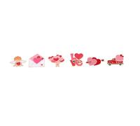 CALLARON Ensemble de 6 Épingles en Alliage Forme Cœur et Cupidon pour Saint-valentin, Finition Polie Anti-décoloration, Accessoires Chics pour Fête de Mariage et Anniversaire