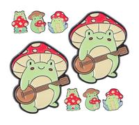 CALLARON Ensemble de 8 Broches Créatives Grenouille et Champignon en Alliage Métal Badges Émaillés Mignons pour Paquet à Dos Vestes et Chapeaux Épingles Décoratives Fantaisie pour