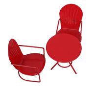 CALLARON Ensemble de Meubles Miniatures Légers et Flexibles 3 Pièces Table et Chaises en Fer Rouge pour Maison de Poupée pour Micro Scènes et Décoration Rustique