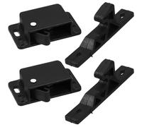 CALLARON Ensemble de Verrouillage pour Tiroir et Porte D'armoire de Camping-abs Noir avec Crochet à Ressort, 2 Sets, 8 Vis et 10 Adhésifs Double-face pour Bureau et Remorque Motorisée