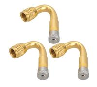 CALLARON Ensemble d'Extension de Vanne 3 Pièces à 45 Degrés en Cuivre, Rallonge de Valve pour Motos et Scooters, Prolongateur Solide pour Gonflage Précis