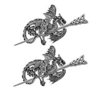 CALLARON Épingles à Cheveux Dragon Celtique Rétro Lot De 2 En Métal Solide, Accessoires Coiffure Pour Chignons, Usage Mariage Et Occasions Spéciales, Pour Femmes Et Hommes