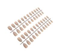 CALLARON Faux Ongles Longs Mats Cercueil Ultra-Fins en Plastique Couleur Ballet Nude 2 Boîtes 24 Pièces pour Soirées et Nail Art Féminins