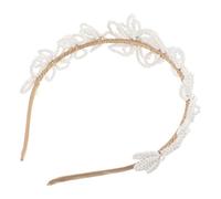 CALLARON Faux Pearl Bridal Headband With Beaded Flowers And Rhinestones Elegant Princess Hairpiece For Bride Wedding Accessories