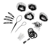 CALLARON Filets élastiques invisibles pour cheveux, en nylon, couleur noire, 1 set, pour coiffure soignée des femmes et filles en examen de danse