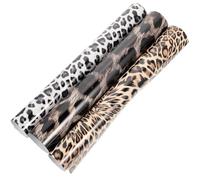 CALLARON Film Thermocollant Léopard 3 Pièces, Vinyle Pu pour Textile, Feuilles Transfert Thermique pour Personnalisation Vêtements, Compatible DIY Couture et Accessoires Style Aléatoire