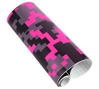 CALLARON Film Vinyle pour Voiture Camouflage Graffiti Rose Numérique 152 X 30 Cm, Autocollant Adhésif Décoratif pour Carrosserie, Protection Tableau de Bord, Habillage Brillant