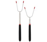 CALLARON Fourchettes à Barbecue Télescopiques en Acier Inoxydable 2pcs Poignée Isolante Confortable pour Rôtir Saucisses et Poulet en Extérieur