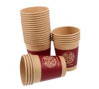 CALLARON Gobelets en Papier Usage Unique, Design Rétro Pratique et Esthétique Lot de 50pcs pour Boissons Mariage pour Banquet et Fête