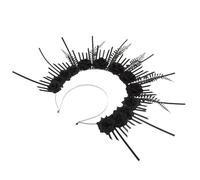 CALLARON Gothic Floral Headband for Women Retro Halo Hair Accessory for Halloween and Cosplay Events