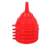CALLARON Grands Entonnoirs avec Large de 10 Cm Cuisine en Plastique Lot de 5 Rouges Résistant à L'huile la Chaleur, pour Remplir Bouteilles et Bocaux