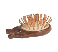 CALLARON Grattoir à Nez En Bois De Santal En Soie Dorée Peigne Brosse à Cheveux En Bois Brosse à Cheveux Démêlante Brosse Plate Pour Femme Brosse à Cheveux Portative Brosse à Cheveux Pagaye