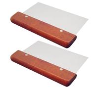 CALLARON Grattoir à Pâte en Acier Inoxydable 2pcs, Ustensile Cuisine Facile à Nettoyer Ranger pour Couper et Nettoyer la Pâte Barbecue Cuisine