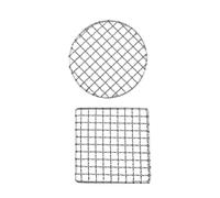 CALLARON Grille de Barbecue Ronde en Acier Inoxydable 2pcs Anti-Rouille pour Cuisson Uniforme Légumes et Steak, Accessoire Portable pour Barbecue en Plein Air et Camping