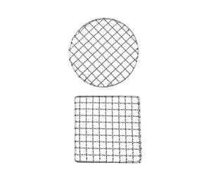 CALLARON Grille de Barbecue Ronde en Acier Inoxydable 2pcs Anti-Rouille pour Cuisson Uniforme Légumes et Steak, Accessoire Portable pour Barbecue en Plein Air et Camping