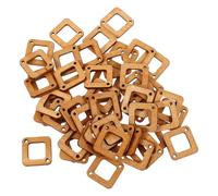 CALLARON Kit de 40 Breloques Boucles d'Oreilles en Bois Naturel Carré Creux Double Trou Marron Fournitures pour Création de Bijoux DIY, Loisirs Créatifs, Accessoires Faits Main pour Usage