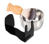 CALLARON Kit De Rasage Pour Hommes Blaireau Et Bol à Raser En Acier Inoxydable, Ensemble Complet Support, Taille Moyenne, Entretien De Barbe Et Rasage à Domicile