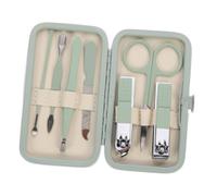 CALLARON Kit Manucure Pédicure 7 Pièces Multifonction, Acier Inoxydable, Couleur Vert Matcha, Outil Professionnel Ongles Et Pieds, Accessoire De Soin Personnel à Domicile