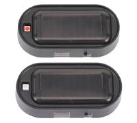 CALLARON Lampe Solaire pour Voiture Lot de 2 LED Rouge et Bleue, Coque Noire, Clignotante Automatique, Recharge USB, Dispositif Antivol pour Sécurité Véhicule en Stationnement