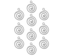CALLARON Lot de 10 Pendentifs Spirale en Acier Inoxydable Argenté, Ornement Creux Sécurisé en Métal Écologique, pour Décoration Suspendue Lors de Fêtes et Tables de Dîner