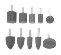 CALLARON Lot de 10 Set de Têtes Abrasives en Corindon Brun Multifonctions, Formes Cylindrique et Conique, pour Polissage, Meulage et Décapage sur Meuleuse Électrique, Pierres de Meulage