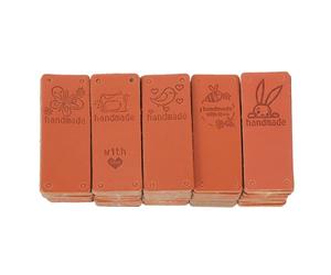 CALLARON Lot de 100 Étiquettes Décoratives en Simili Cuir Motifs Animaux pour Accessoires de Couture et Fabrication de Vêtements Faits Main