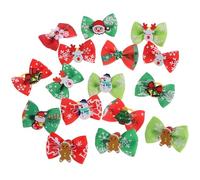 CALLARON Lot de 100 Nœuds de Noël pour Chien, Adorables Élastiques pour Petits Chiens, Décoration Festive pour Fêtes de Noël Et Séances Photo.