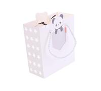 CALLARON Lot de 12 Paquet Présents en Papier à Motif Panda, Petite Taille 15X14X7 CM, Poignées Torsadées, Fond Carré Stable, pour Anniversaire, Fête et Emballage Présent, Paquet