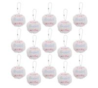 CALLARON Lot de 15 Mini Porte-clés Balle de Tennis en Peluche Blanc, Porte-clés Mignon Sport pour Fête Anniversaire et Souvenirs de Fête Sportive, Accessoires Légers pour Paquet à Dos