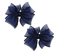 CALLARON Lot de 2 Accessoires pour Chaussures de Fille Nœud en Relief DIY Bleu Marine, Décoration Solide et Facile à Fixer pour Talons Hauts, Fêtes et Photos de Rue