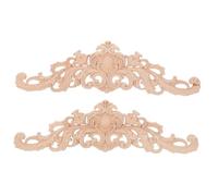 CALLARON Lot de 2 Appliques en Bois Sculpté 30x8,5 Cm pour Meubles, Décoration Vintage Européenne, Incrustation Rétro, Ornements D’armoires et Bricolage Artistique