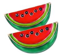 CALLARON Lot de 2 jolies broches pastèque pour femme Corset Col Revers Insigne Bijoux Écharpes, 3.50X1.80X1.00CM, Simili cuir, No Gemstone